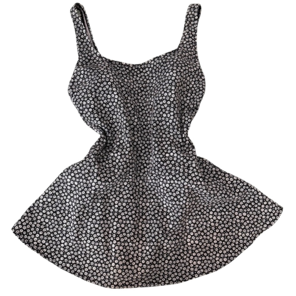 HONORS 90s Vintage Cotton Ditsy Floral Jumper Swimsuit/Dress